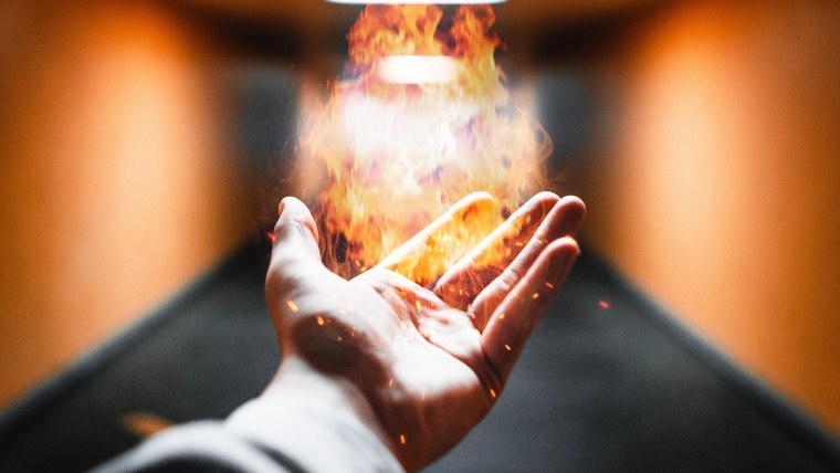 Сгоревшая роза в траве