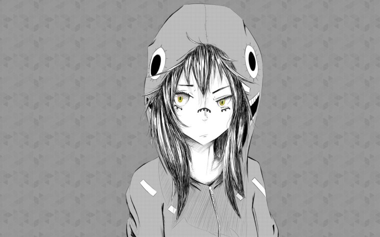 Грустная тян с сигаретой