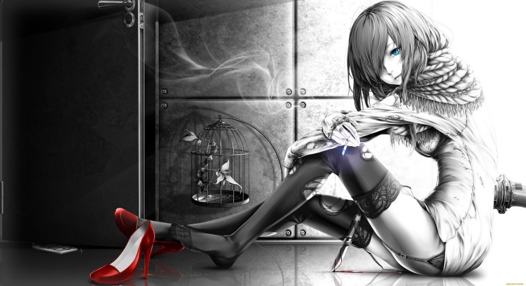 Аниме курящий парень