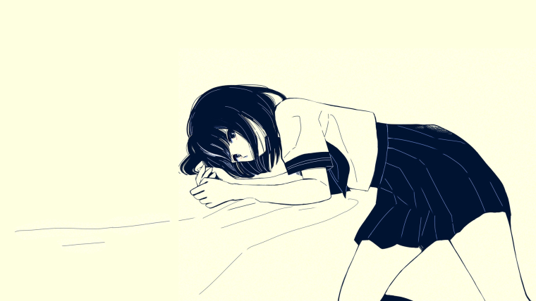 Аниме девушка призрак с черными волосами