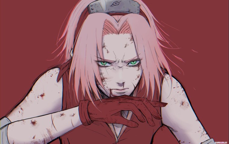 Сакура Харуно под сакурой