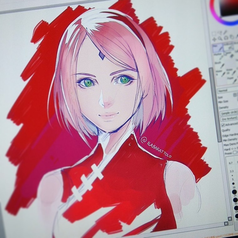 Сакура харкноарт маркерами