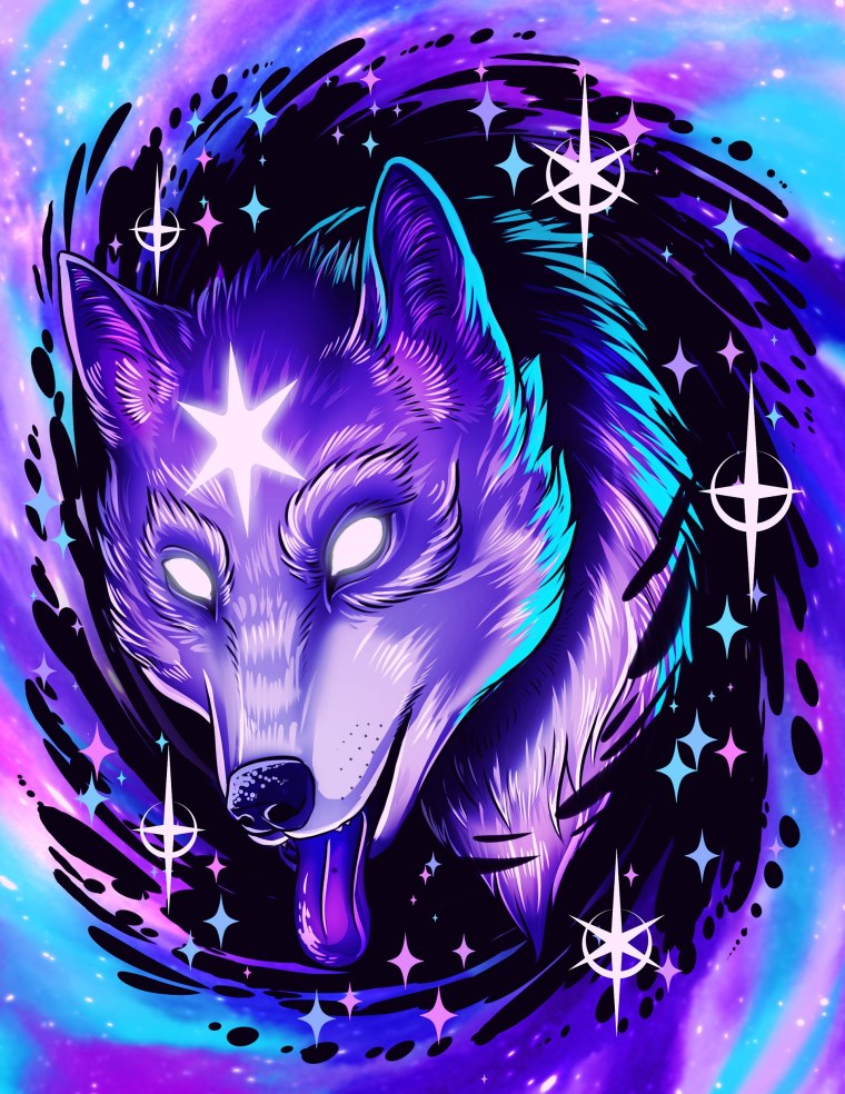 Разноцветный волк