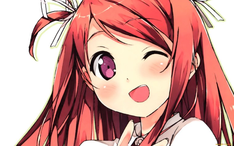 Аниме девушка подмигивает