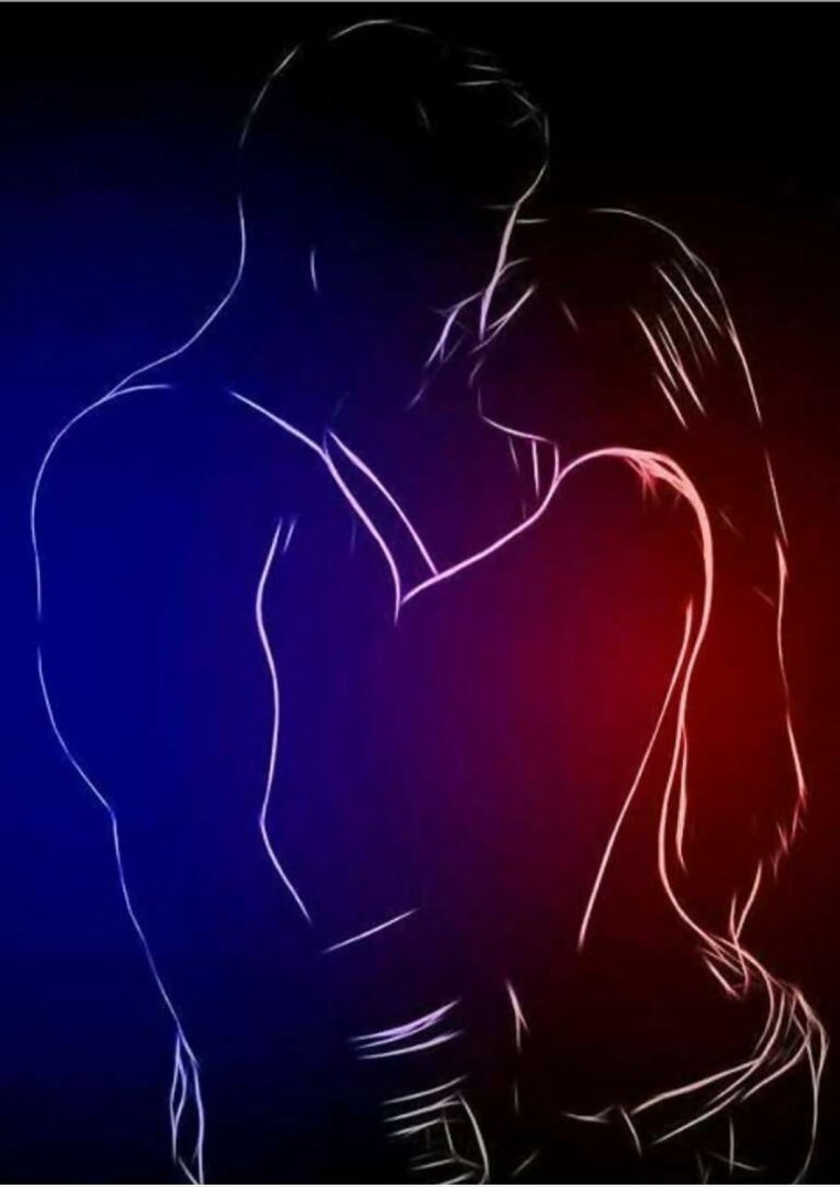 Силуэт мужчины и женщины любовь