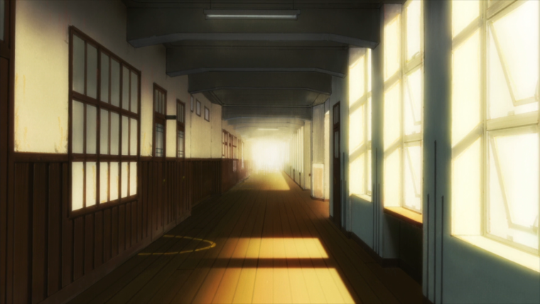 Коридор японской школы аниме