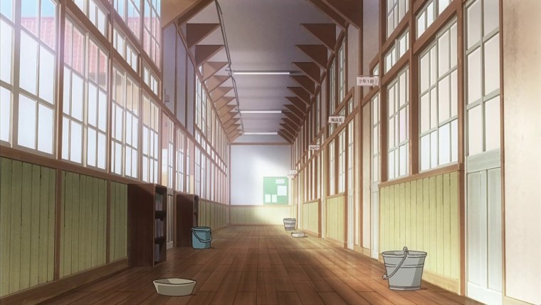 Аниме фон двор школы