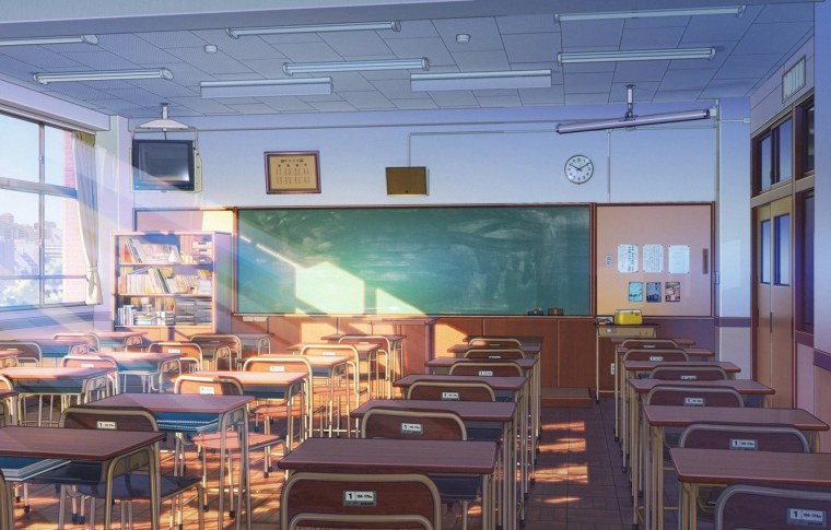 Улица около школы аниме