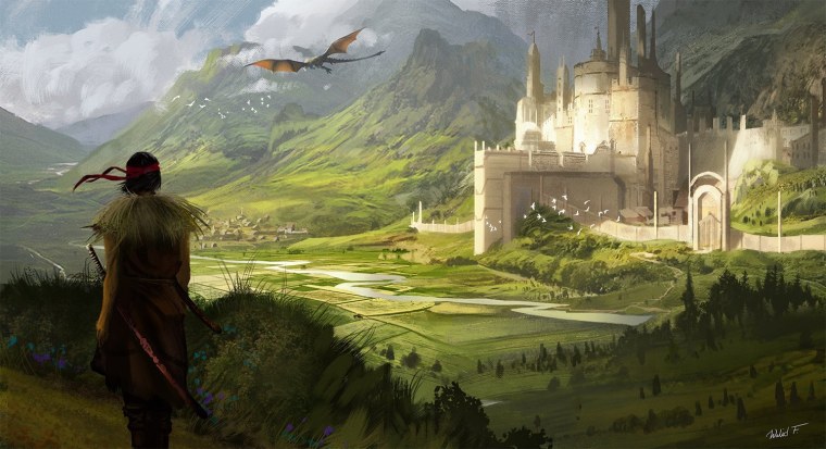 Medieval Fantasy Art город-замок