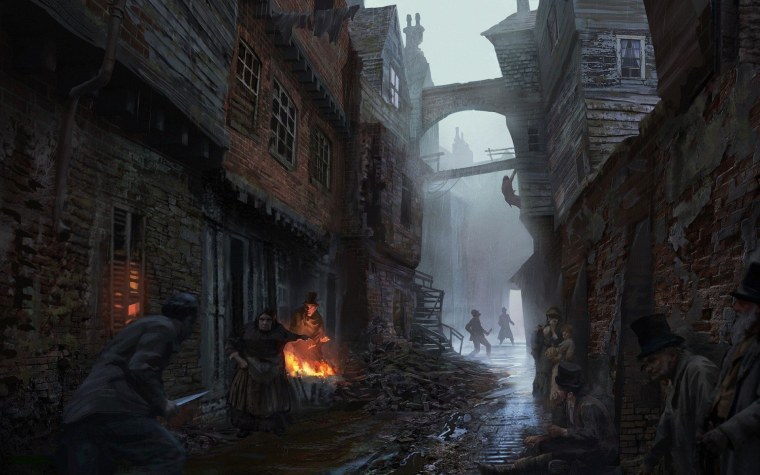 Разграбленная деревня фэнтези арт