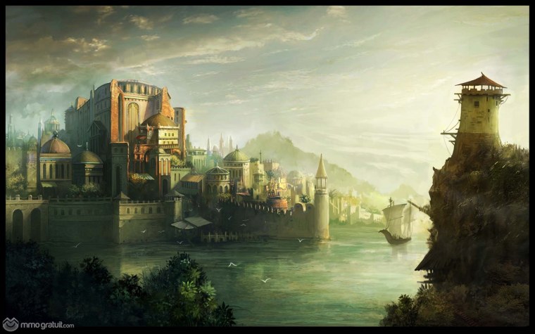 Фэнтези город арт средневековье