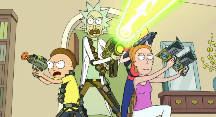 Рик с пистолетом Рик и Морти