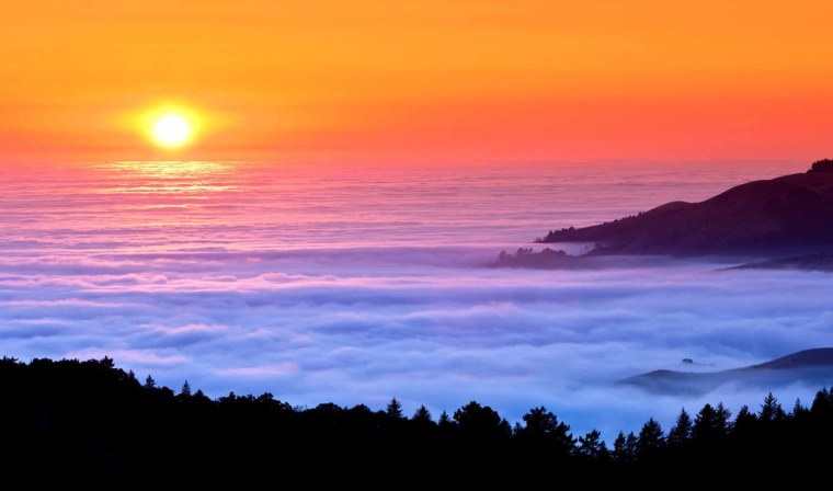 Красивый вид закат