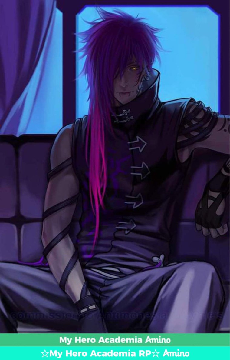 Парень с фиолетовыми волосами арт