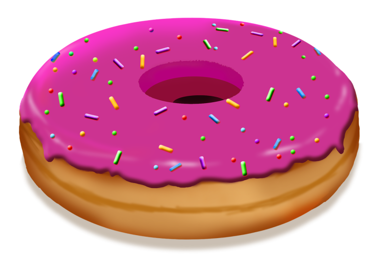 Цветной пончик без фона