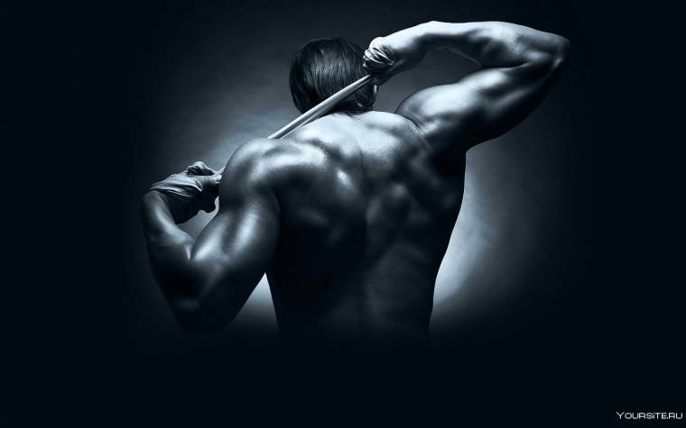 Качок на черном фоне