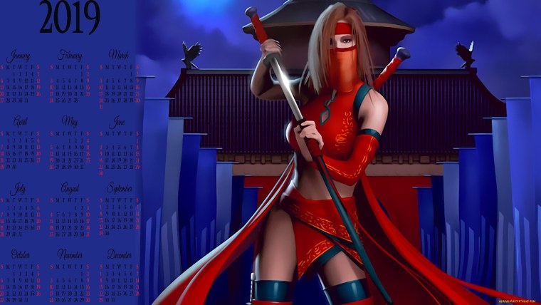 Девушка воин в Красном