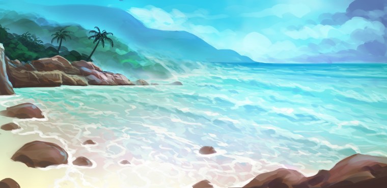 Пляж мультяшный