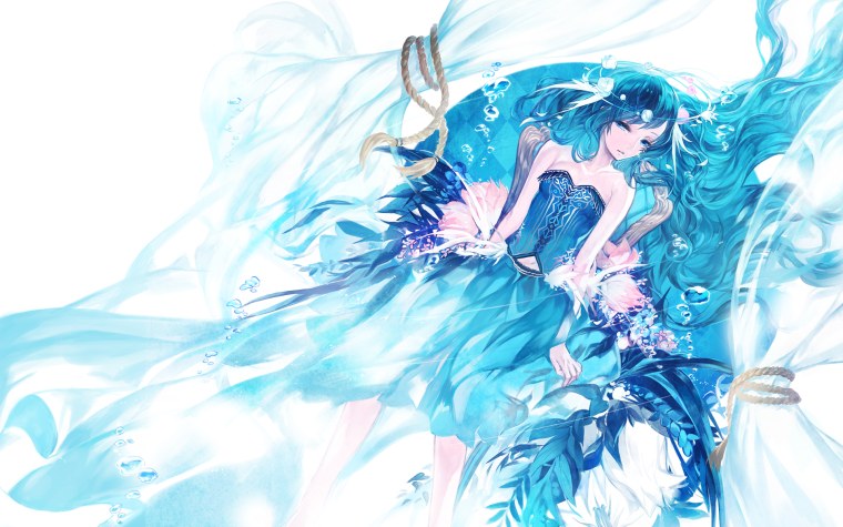 Голубая девушка арт