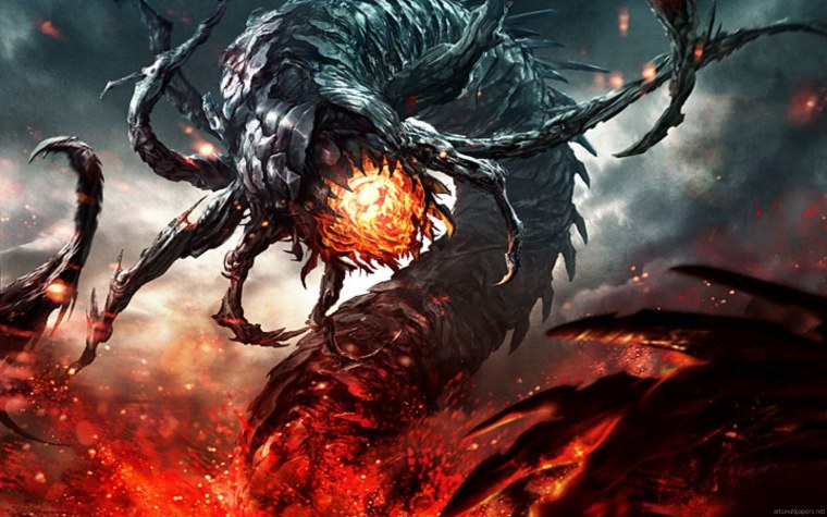 Исполинские монстры фэнтези арт