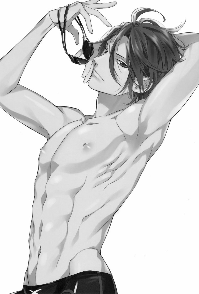 Аниме парни с прессом