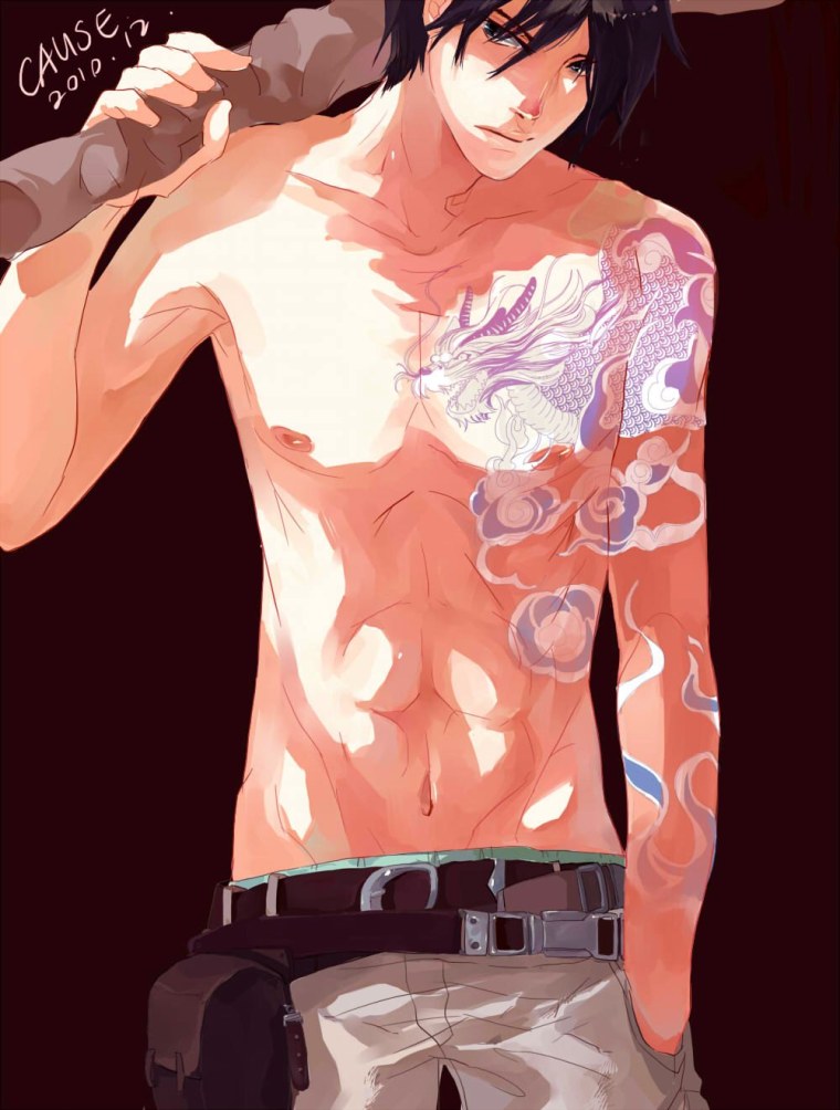 Аниме парни с прессом