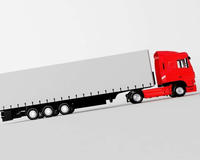 Фура красная сбоку