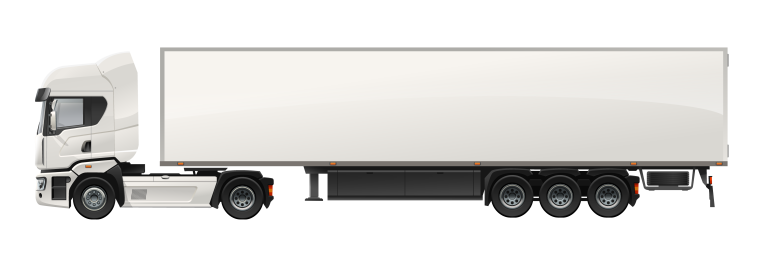 Фура с прицепом сбоку