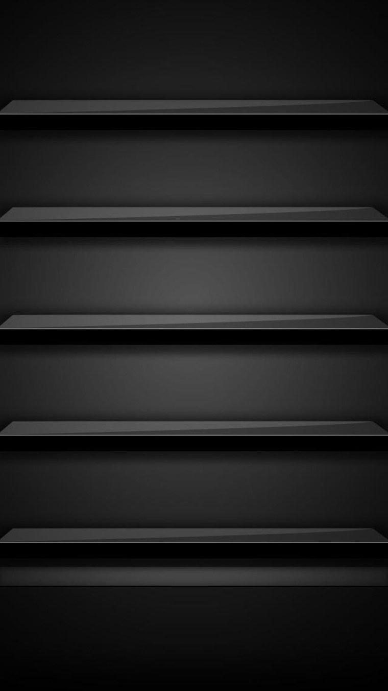 Полки на темном фоне