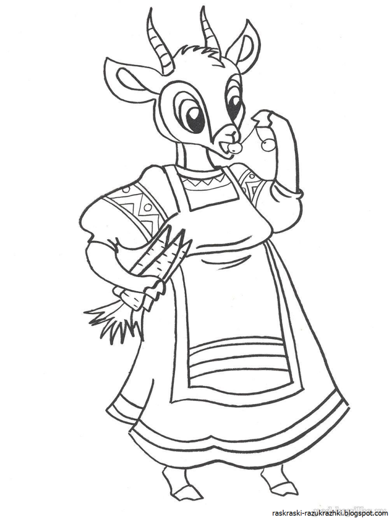 Коза раскраска для детей