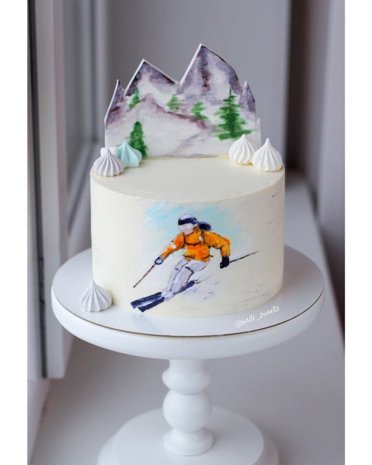 Торт для спортсмена лыжника