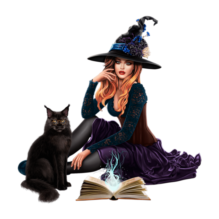 Ведьмочка с кошкой