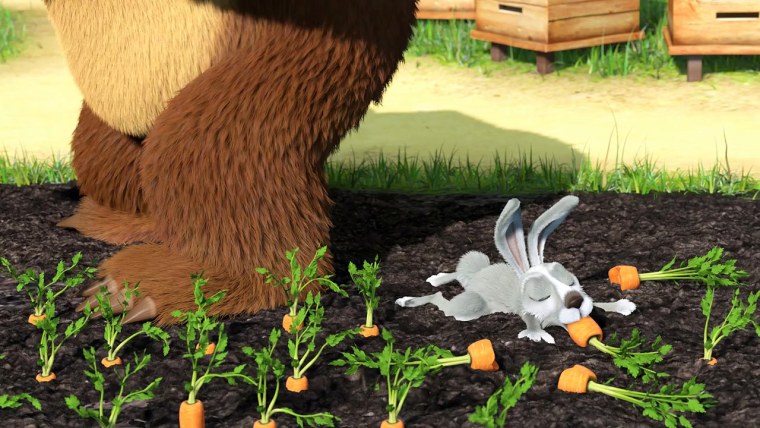 Маша и медведь заяц с морковкой