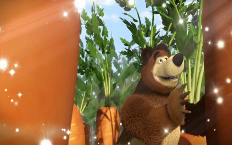 Маша и медведь заяц с морковкой