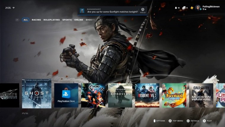 PLAYSTATION 5 interface