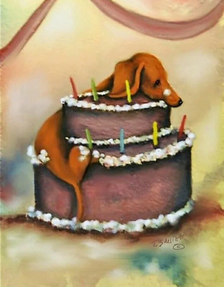 Открытки с таксами с днем рождения