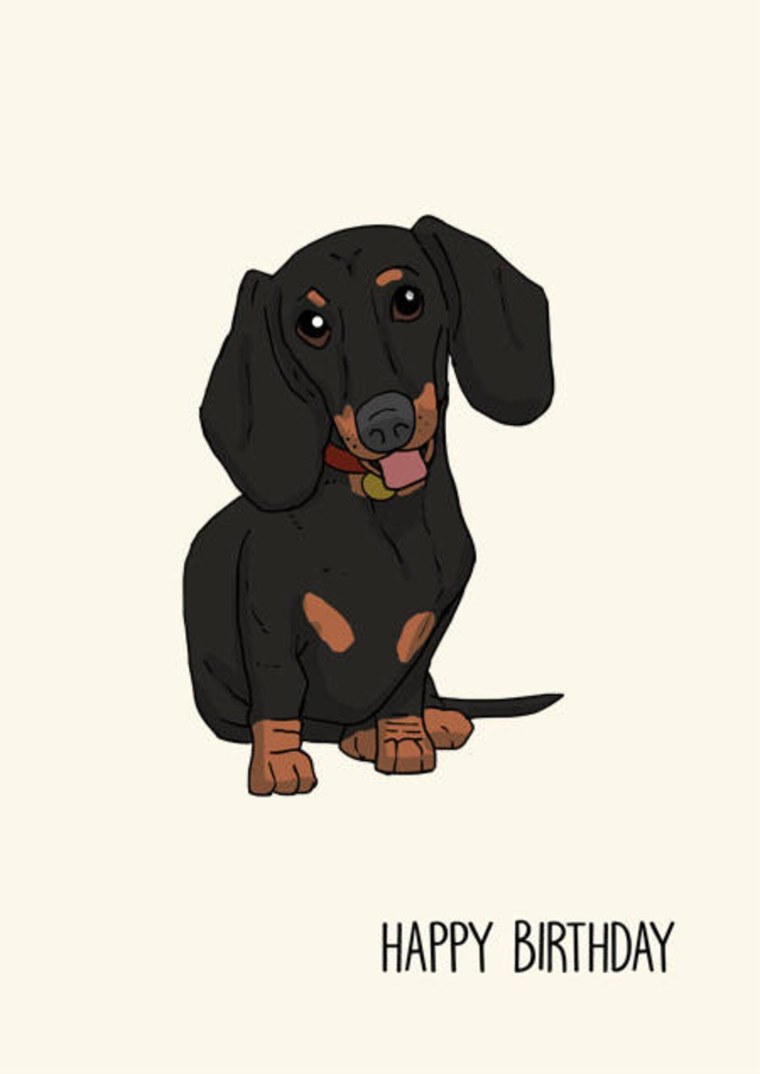 Такса щенок на день рождения рисунок