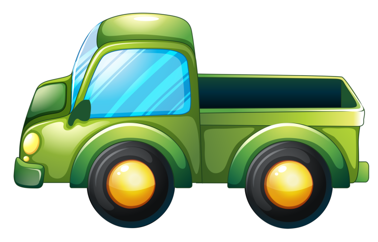Зеленый грузовик мультяшный