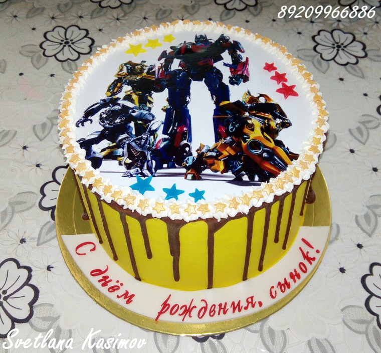 Тортик трансформеры без мастики