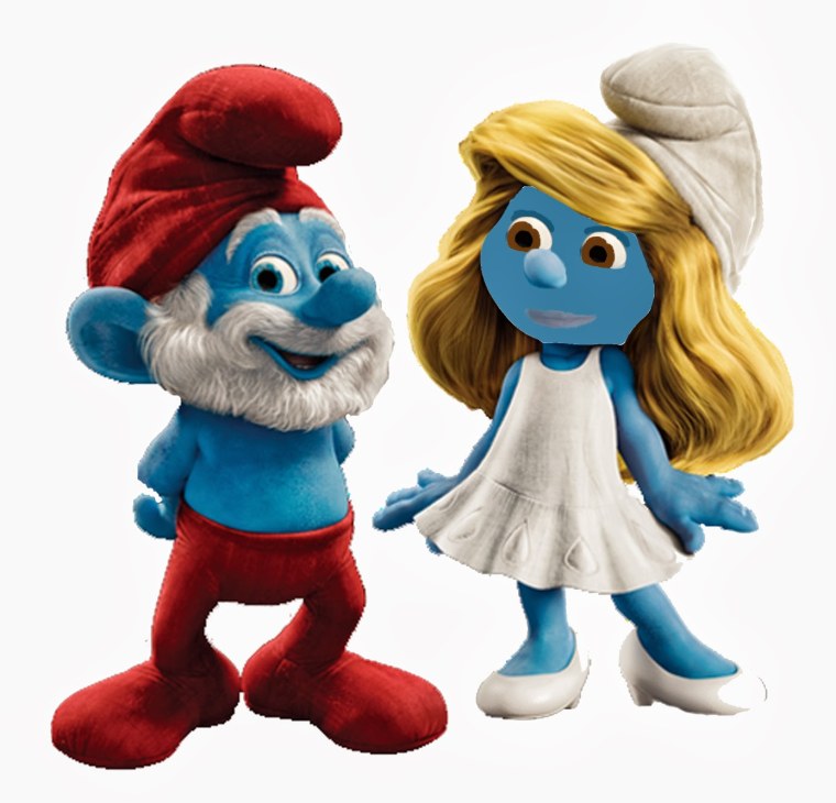 Смурфик папа и Смурфетта