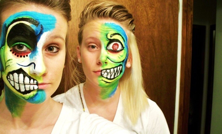 Макияж гуашью на лице