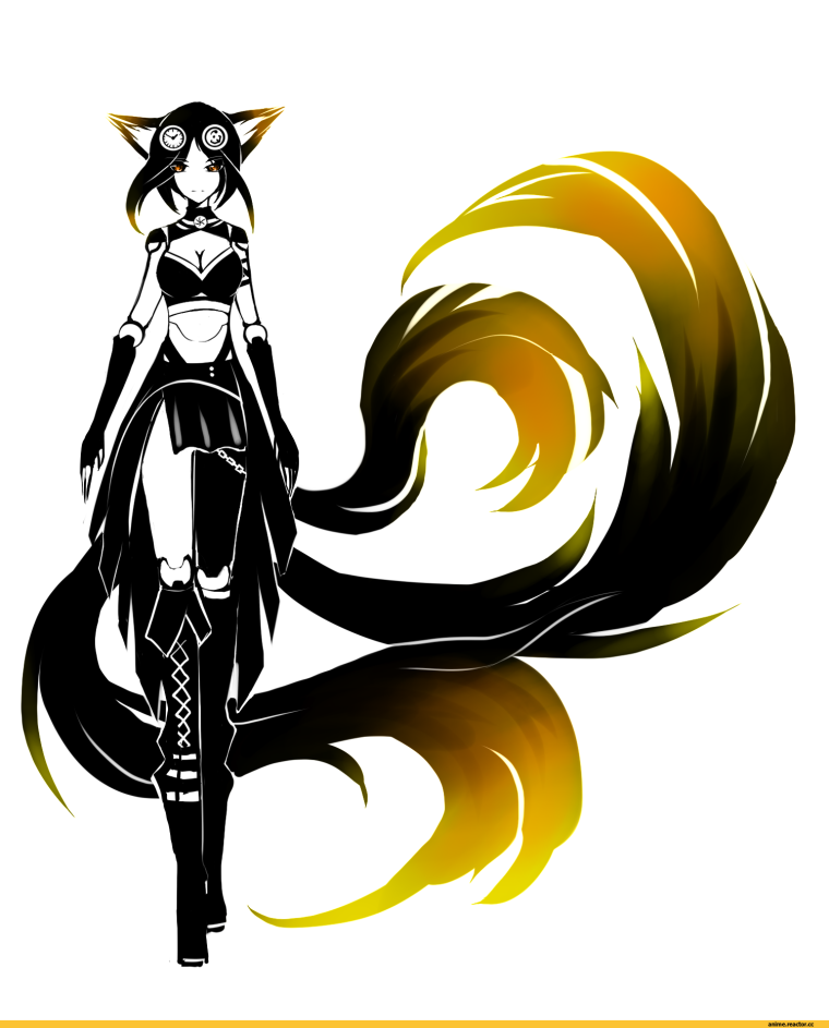 Лис демон Кицунэ черный