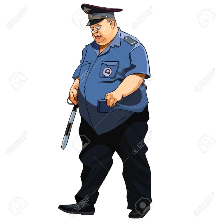 Охранник на белом фоне