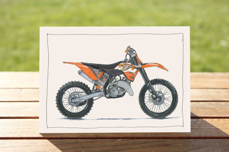 Открытка с мотоциклом