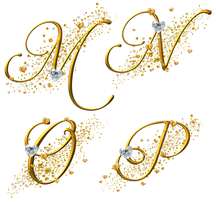 Красивые золотистые буквы