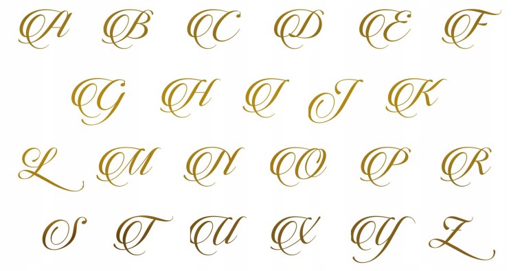 Золотые Каллиграфические буквы