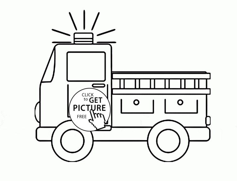 Пожарная машина для раскрашивания для детей 3 лет