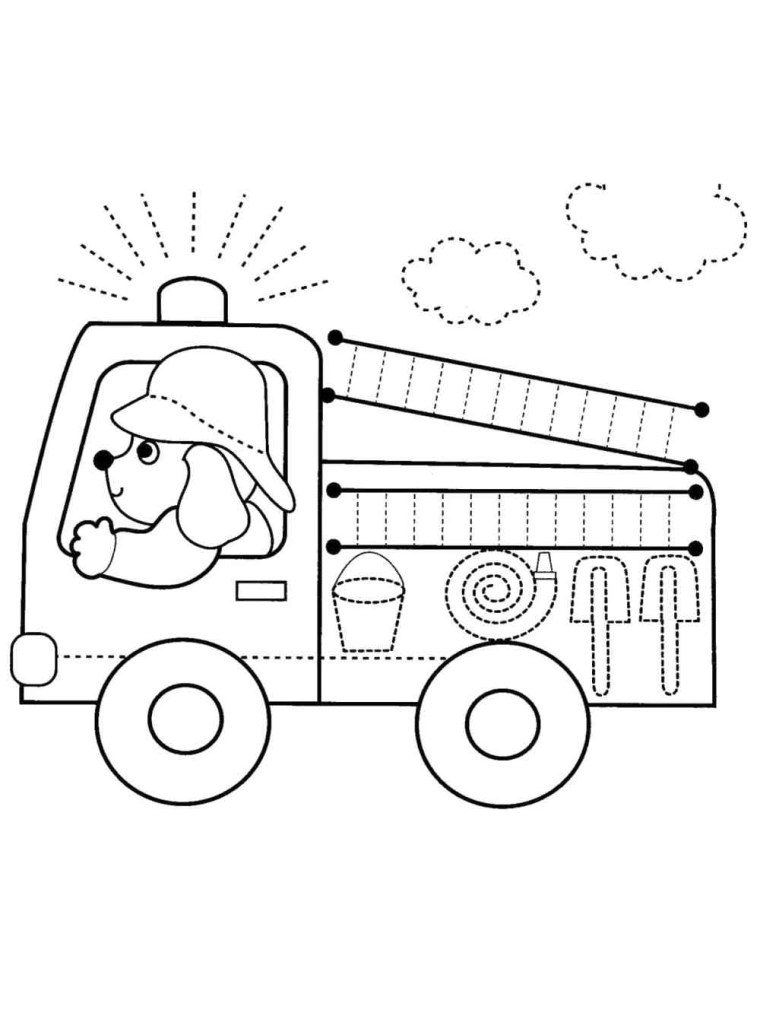 Раскраска пожарная машина