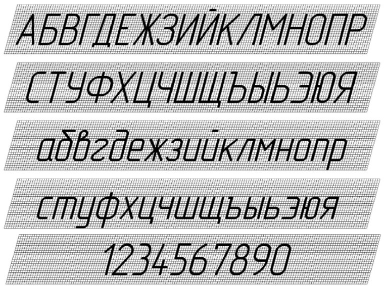 Линии шрифты чертежные