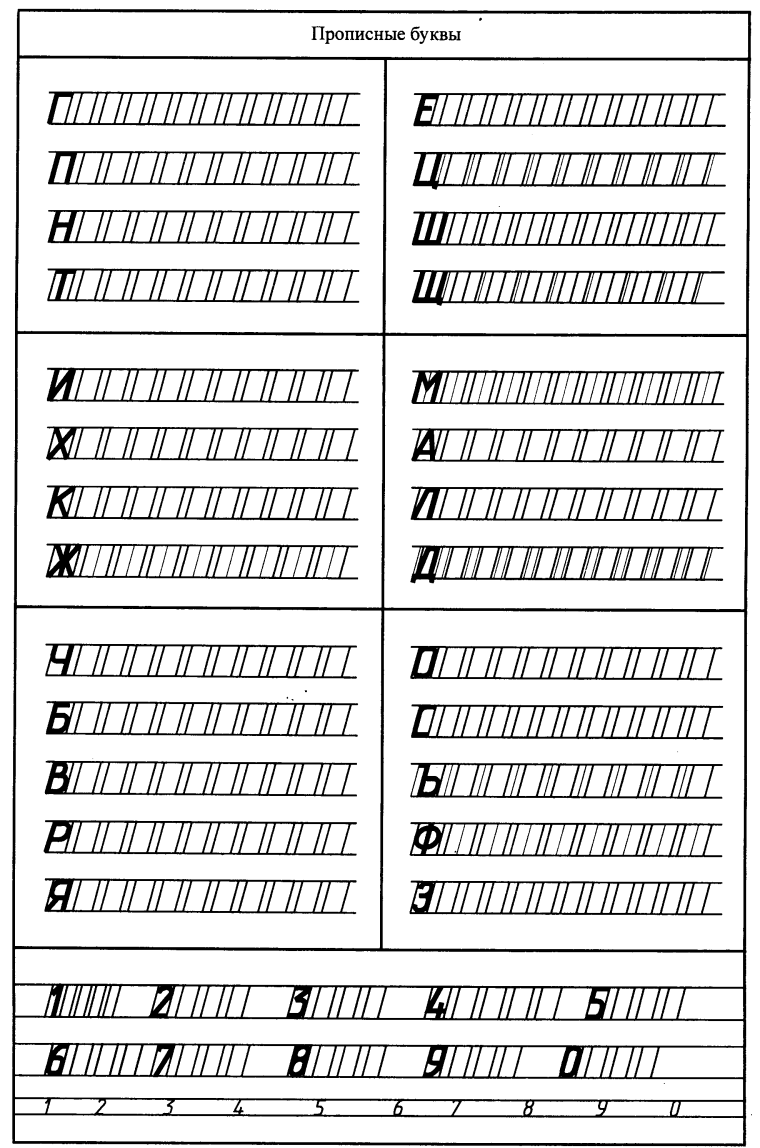Черчение чертежный шрифт сетка